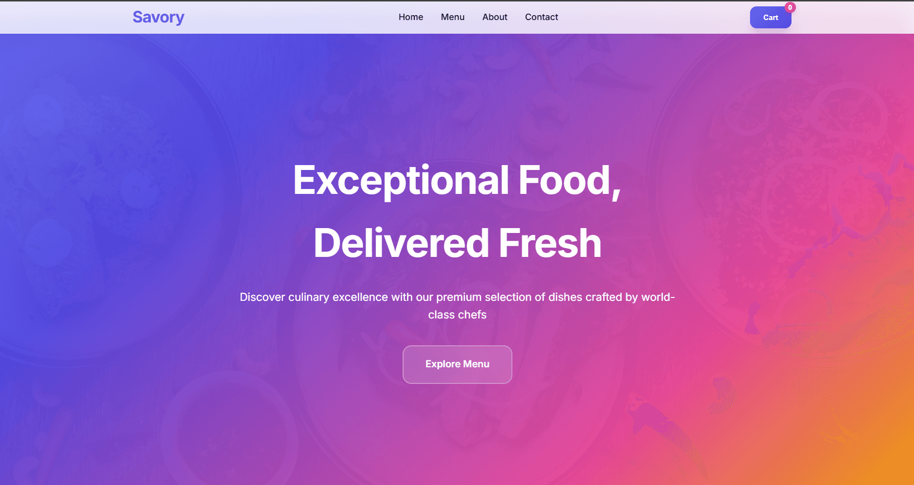 Savory Food Ordering Frontend
